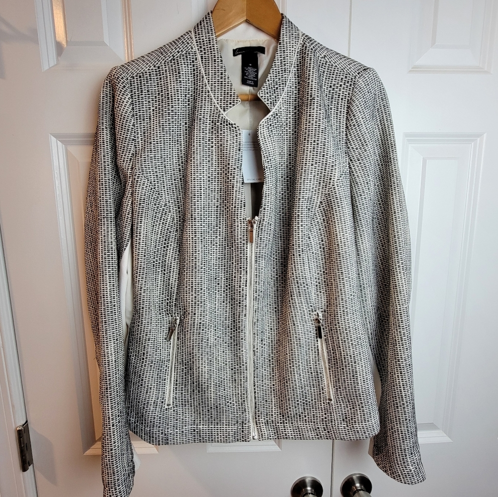 Lane Bryant Black & Cream Textured Blazer Jacket Size 18 NWT